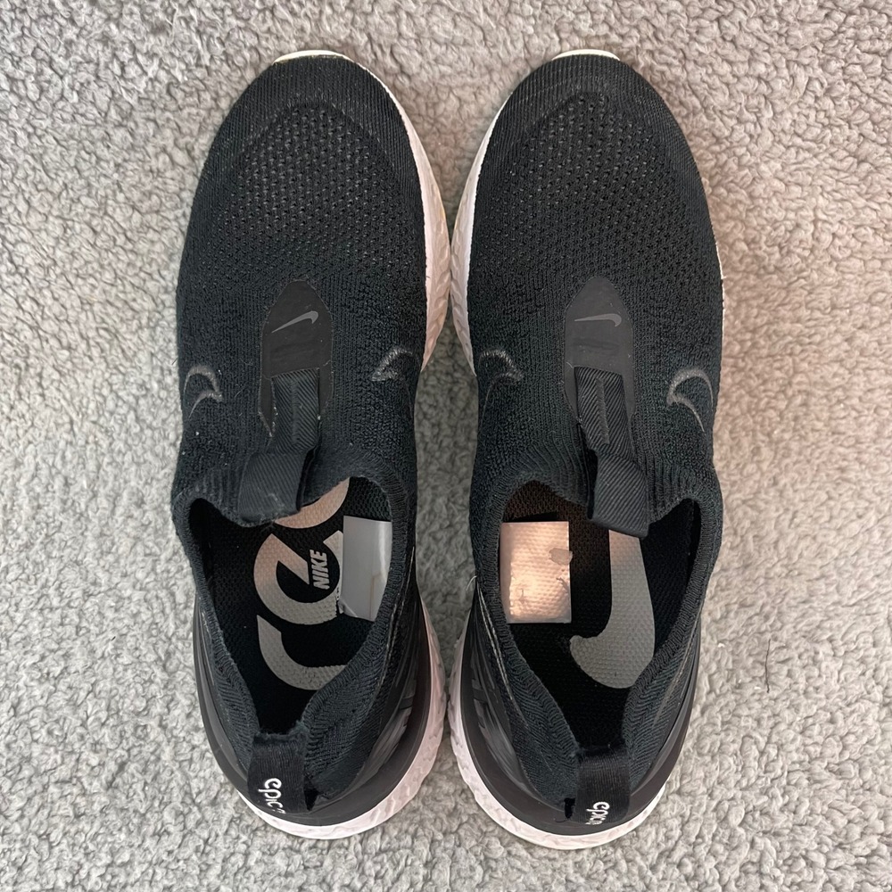 Nike Epic Phantom React Flyknit Mens 8 Black White Slip On Athletic Shoes BV0417 - Picture 8 of 9